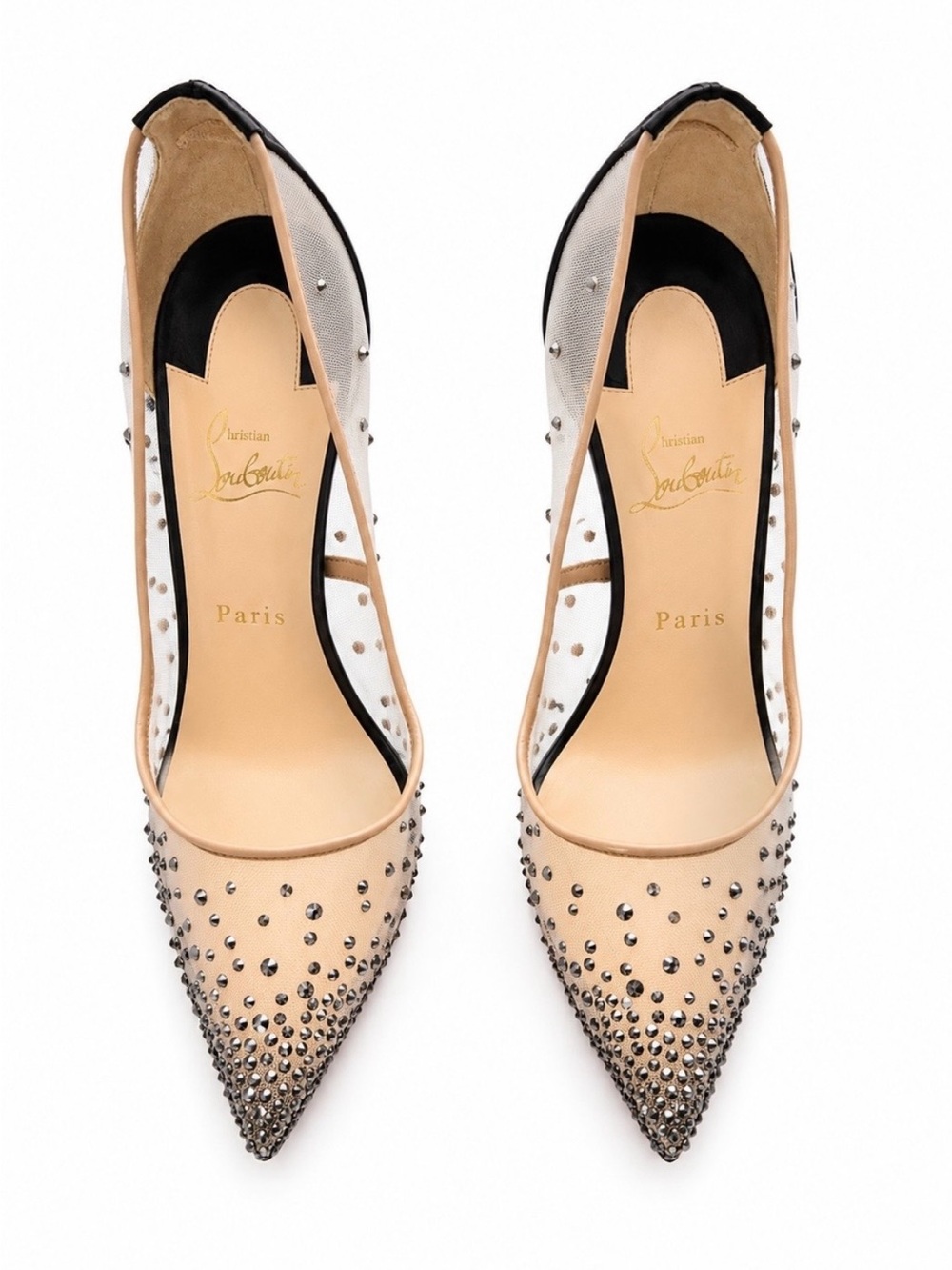 CHRISTIAN LOUBOUTIN MESH STRASS PUMPS